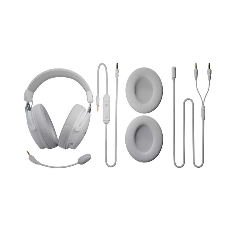 Wired headphones Genesis Toron 531 White with microphone, lightweight on-ear design