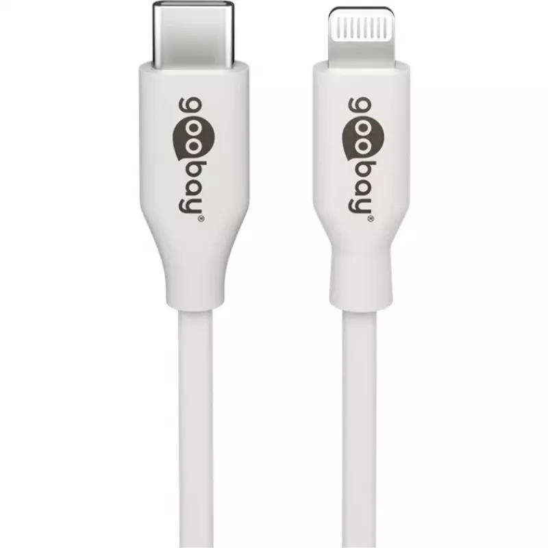 Apple Lightning / USB-C PD charging set 30 Watt, Charger White, 1 Meter Cable, PD
