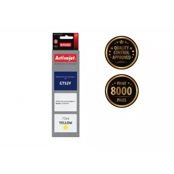 Ink Cartridge ActiveJet AH-GT52Y Yellow, compatible with HP GT52Y (High XL, 70 ml)