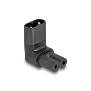 DeLOCK Netzadapter IEC 60320 C8 to C7 Plug Socket 2.5 A 90° Black