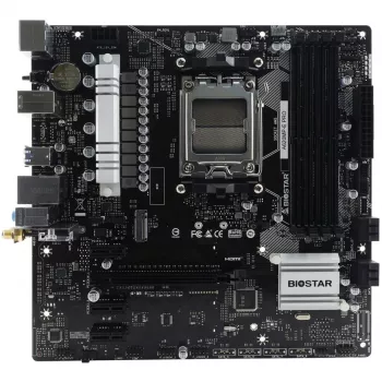 Motherboard BIOSTAR A620MP-E PRO — AMD A620 microATX, Socket AM5, DDR5, 4 DIMM, max 128 GB, 2.5Gb LAN