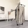 Clothes drying rack VILEDA Infinity Flex Ultimate Telescopic — black, coated aluminium, 30 m drying space, foldable, castor wheels