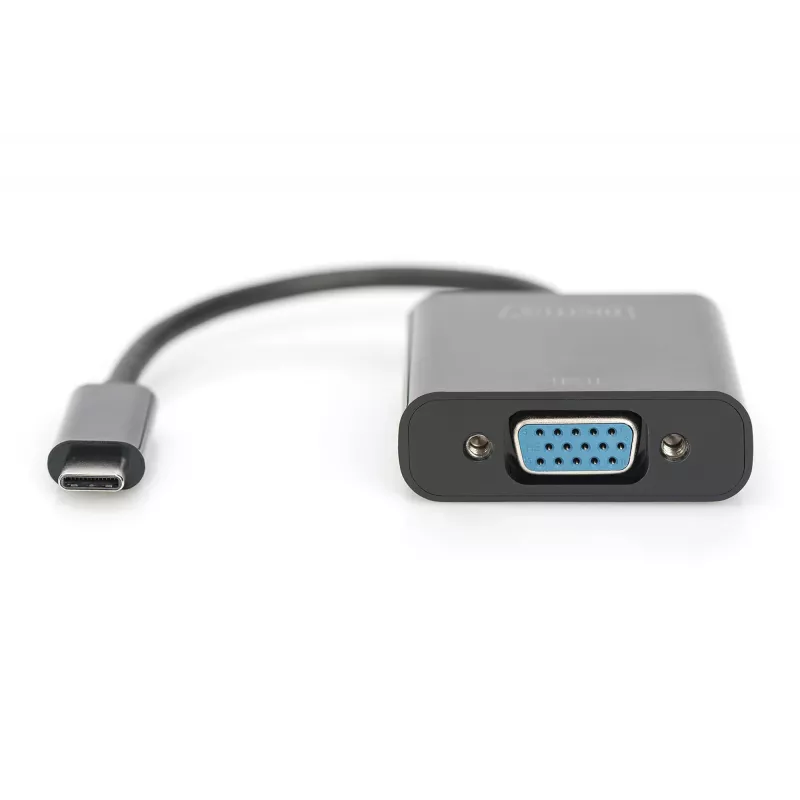DIGITUS DA-70853 USB-C to VGA Adapter, Full HD 1080p, Black