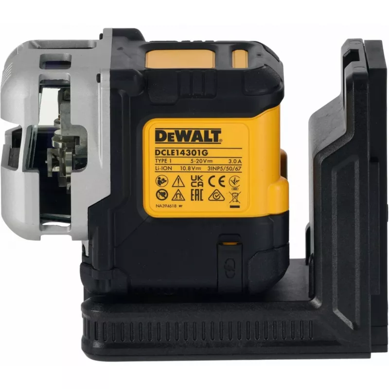 Cordless Multi‑Line Laser DeWalt DCLE14301GB 3×180° Cross Line, 18V, Green Lines, Integrated Powerstack Li‑Ion