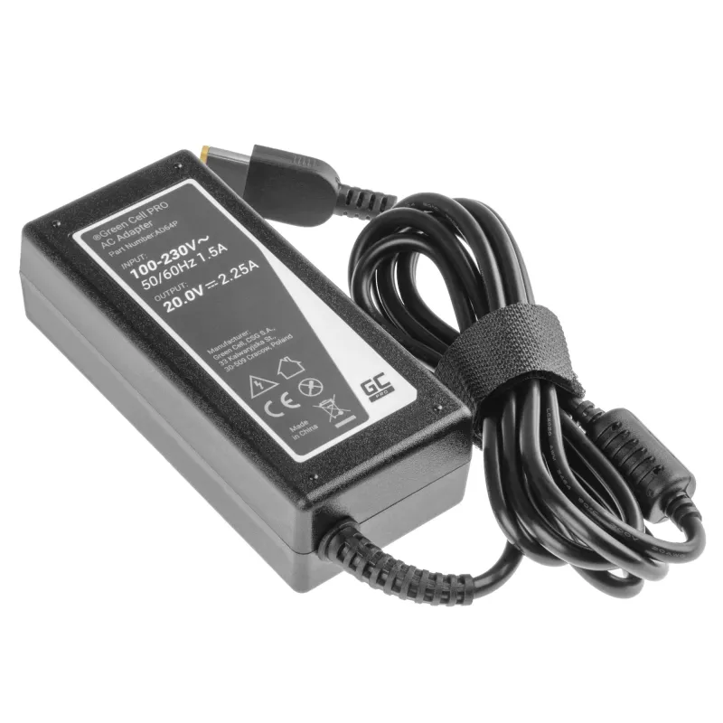 Green Cell AD64P power adapter/inverter Indoor 45 W Black