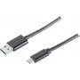 USB Cable S/CONN 14-10006 USB 3.2 Gen 1 1m USB A USB C Black