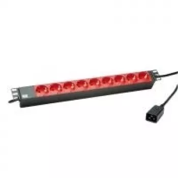 Power Extension Bachmann 333.937 2m 9 AC Outlets Indoor Black Red