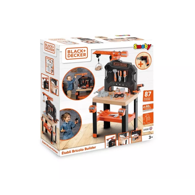Children's Workshop Toy SMOBY Bricolo Builder 7600360741 - Construction Tools Set for Role Play