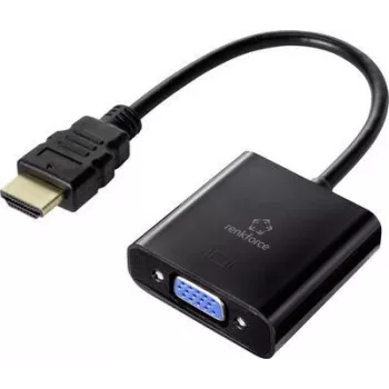 Renkforce RF-4531578 Cable Adapter HDMI VGA - 3.5 mm Black (RF-4531578)