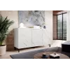 MARMO 3D chest of drawers 150x45x80.5 cm white matt/marble white
