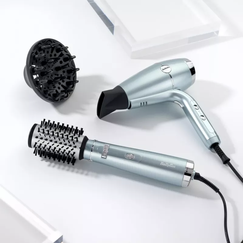 Hair dryer BABYLISS D773DE 2100 W, ionic, 3 heat / 2 speed, cool shot, 2 nozzles, metallic