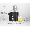 Centrifugal juicer Adler AD 4127 — 1000 W, black, juice container, 3.9 kg