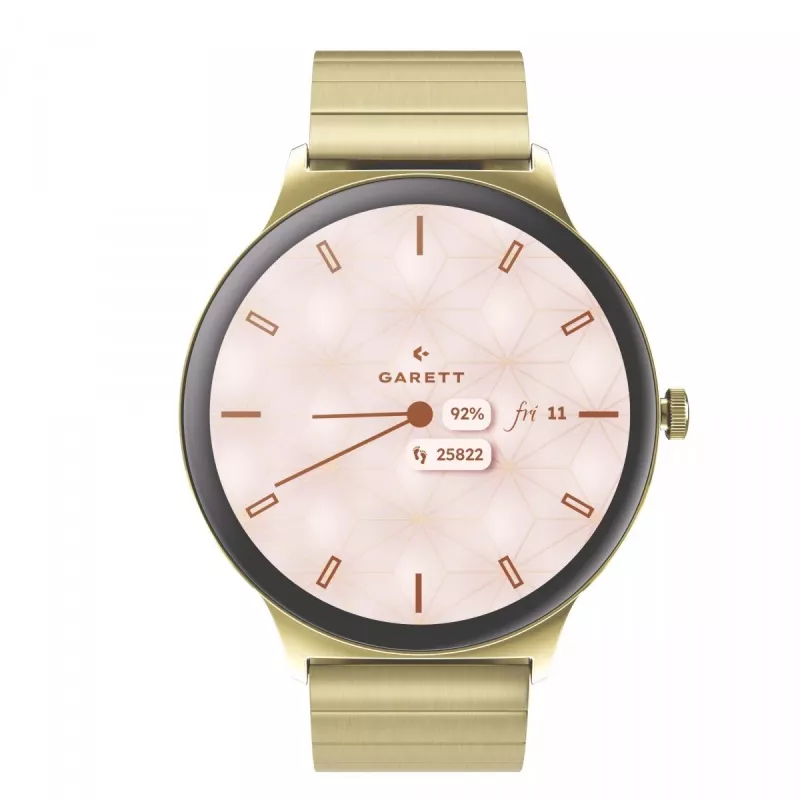 Smartwatch Garett Verona 2 Gold Steel with Bluetooth and Heart Rate Monitor