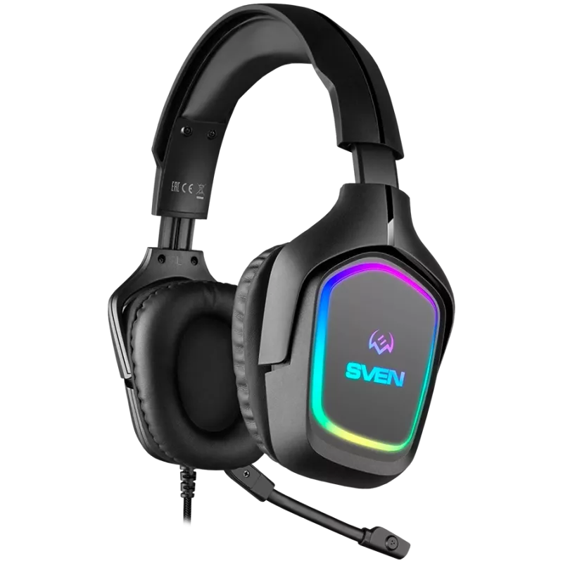 Gaming headphones with microphone AP-U750MV, black (USB, RGB)