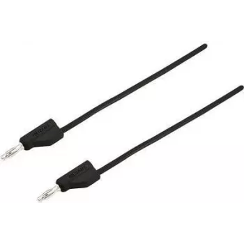 VOLTCRAFT Test Lead [Plug 4 mm - Plug 4 mm] 1 m Black MSB-300 (MSB-300-1-SW)