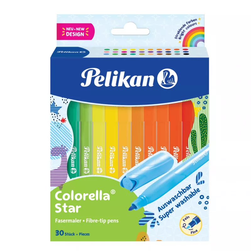 Pelikan 822336 - 30 Colours - mixed colours - Round Tip - 0,6 mm - mixed colours - Ink to water-based (822336)