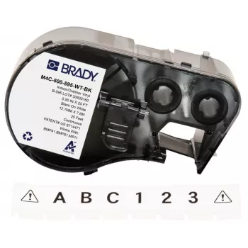Brady Corporation M4C-500-595-WT-BK Vinyl Black to White 12.70 mm x 7.62 m permanent (170818)