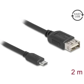 USB cable DELOCK 81519 — USB 2.0, Micro‑USB B to USB A, 2 m, black