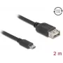 USB cable DELOCK 81519 — USB 2.0, Micro‑USB B to USB A, 2 m, black