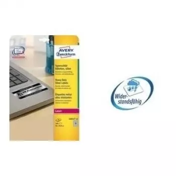 Self-adhesive printer label AVERY L6013-20 Silver Heavy Duty Labels