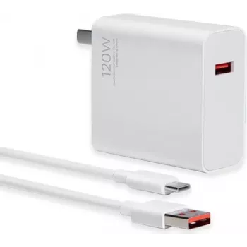 Xiaomi - HyperCharge Original - Type-C Cable - 120W - White - Fast Charger laden Travel Adapter EU-Plug (MDY-13-EE)