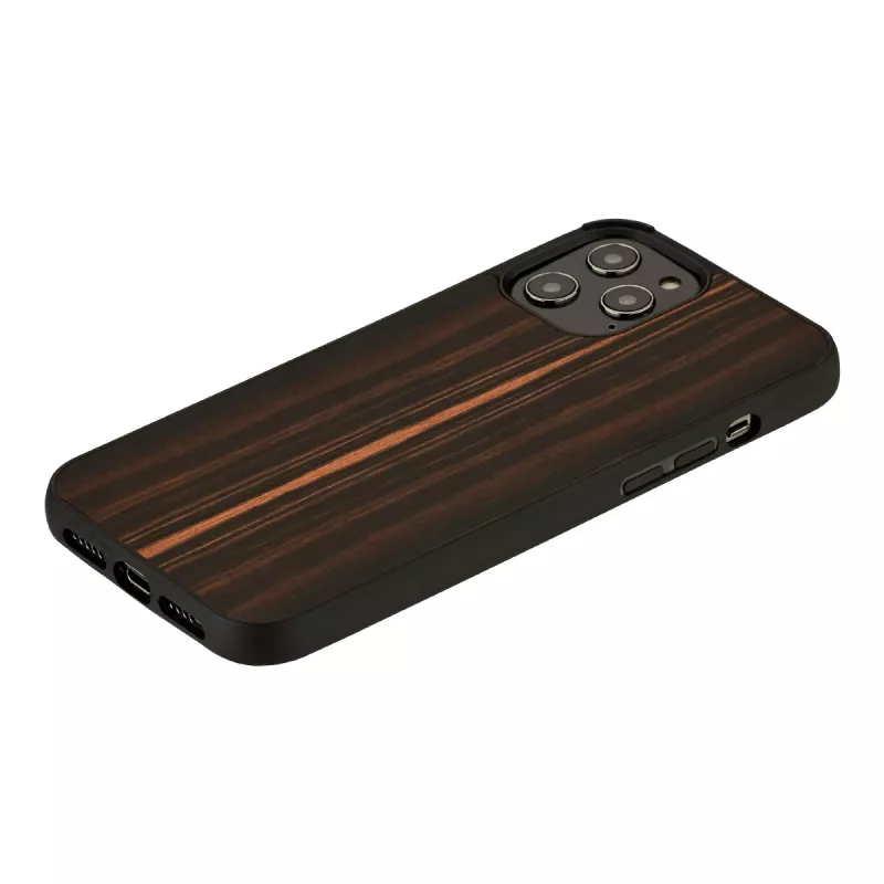 Phone case man and wood for iPhone 12 / 12 Pro — ebony black