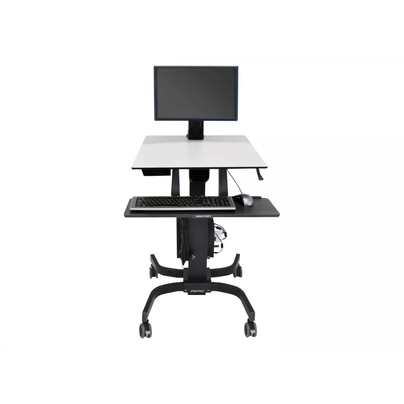 Ergotron WorkFit-C - Single LD Sit-Stand Workstation - Multimedia-Cart - Black - Grey - 7,3 kg - 61 cm (24 inch) - 75 x 75,100 x 100 mm - 360°