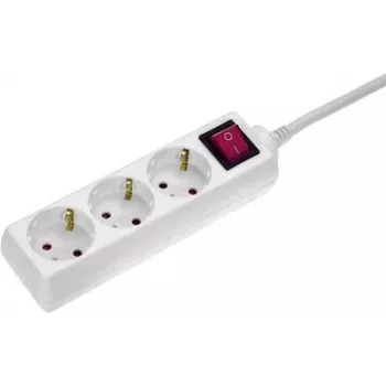 Power strip AS Schwabe 11361 — white Schuko socket with switch, 1 pc