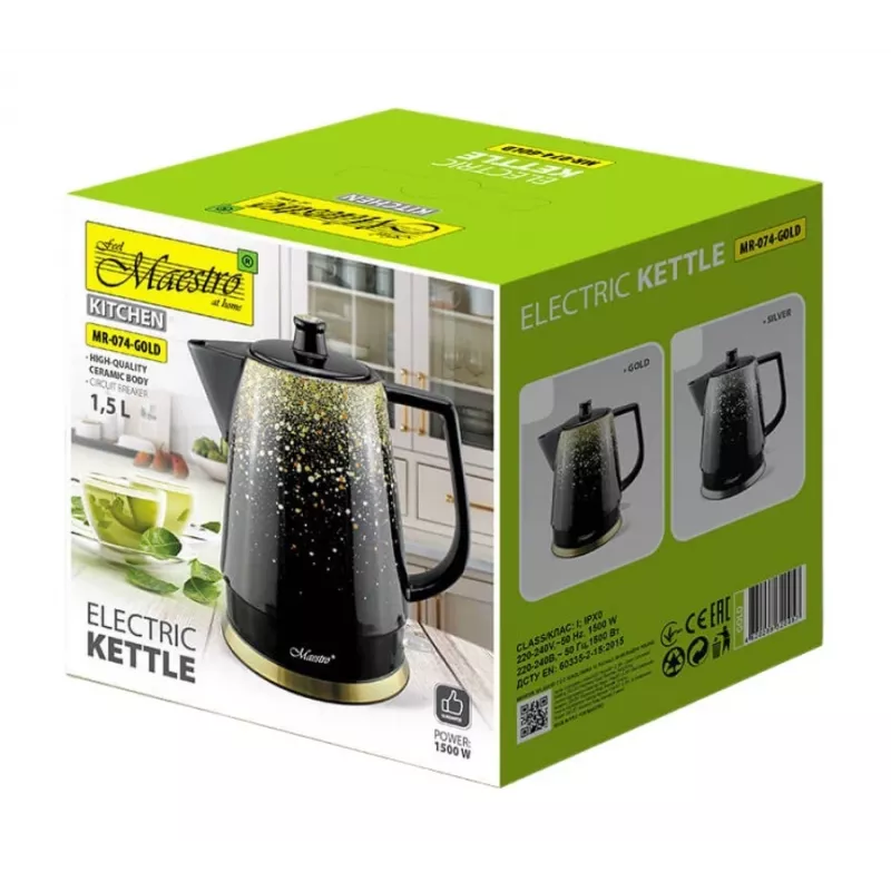 MAESTRO MR-074-SILV ceramic electric kettle