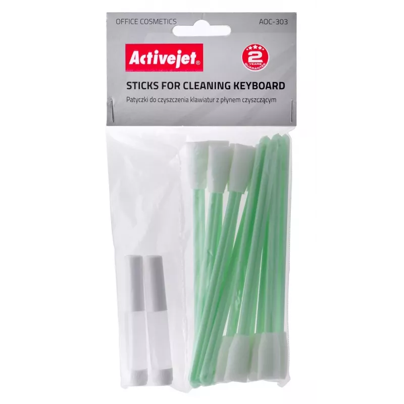 Equipment cleansing kit ActiveJet AOC-303 — 12 white cotton wipes for keyboards, universal