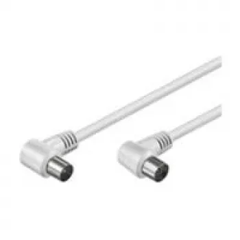 Wentronic Goobay Antenna Angled Connection Cable, White, 1.5 m - IEC/Coax Plug 90° IEC/Koax-Socket 90° (11520)