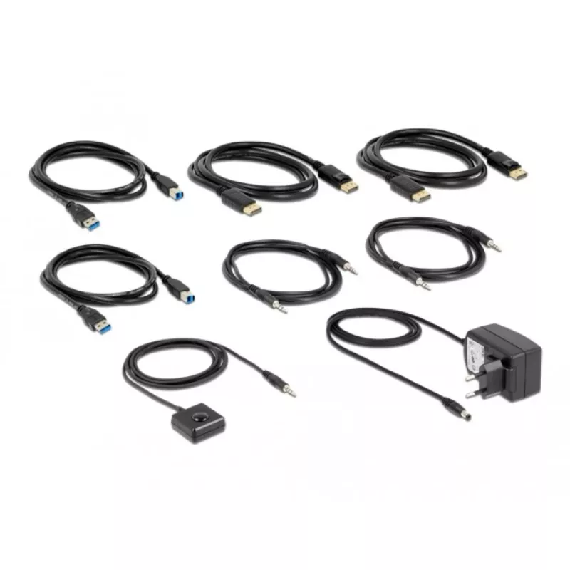 KVM Switch DeLOCK DisplayPort 1.4 8K 60Hz USB Audio