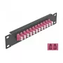 Fiber Optic Patch Panel DeLOCK 10 inch 12 Port LC Duplex violet 1U black