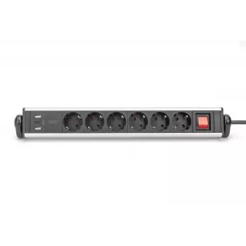 Digitus 6-way office power strip with 3x USB ports 1.5m cable