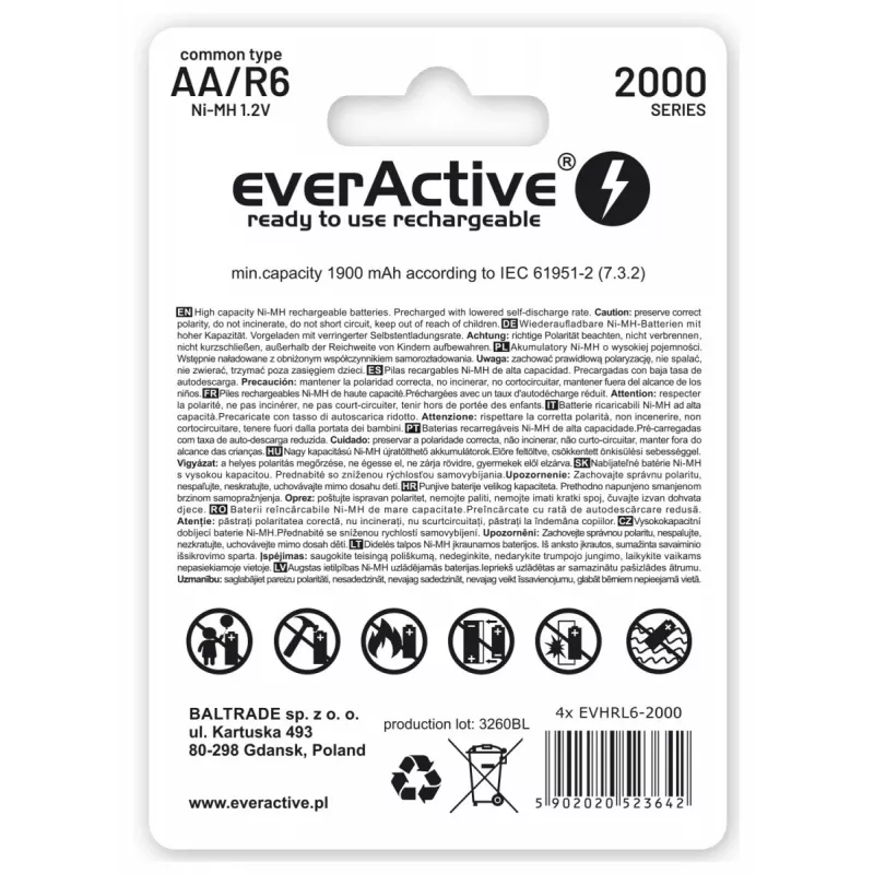 Everactive EVHRL6-2000 household battery Rechargeable battery AA Nickel-Metal Hydride (NiMH)