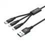USB cable Unitek C14049BK — USB-C to Micro-USB B/Lightning, USB 2.0, 1.2 m, black