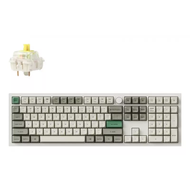 Mechanical Keyboard Keychron Q6M-P4 — Full-size 100% wired & wireless (USB, RF, Bluetooth 5.1), RGB backlight, White, USB-C