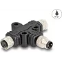 DeLOCK M8 T-Splitter A-coded 3 pin 1 x male to 2 x female parallel connection