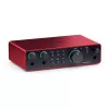 Audio interface Focusrite Scarlett 2i2 4th Gen — 2-in/2-out USB-C, 24-bit/192kHz, 69 dB preamps, desktop, black/red