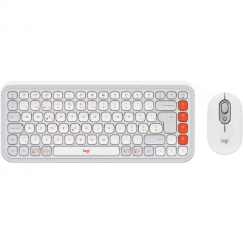 Mouse Logitech POP Icon Combo Bluetooth QWERTZ Swiss Orange White