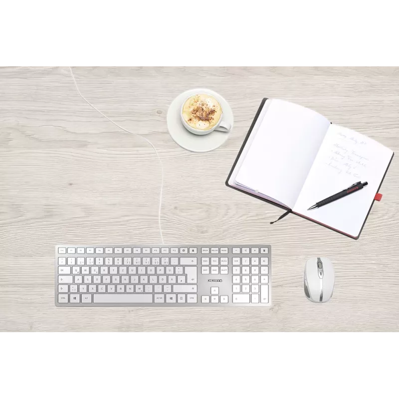 Keyboard CHERRY KC 6000 SLIM Universal USB QWERTZ German Silver