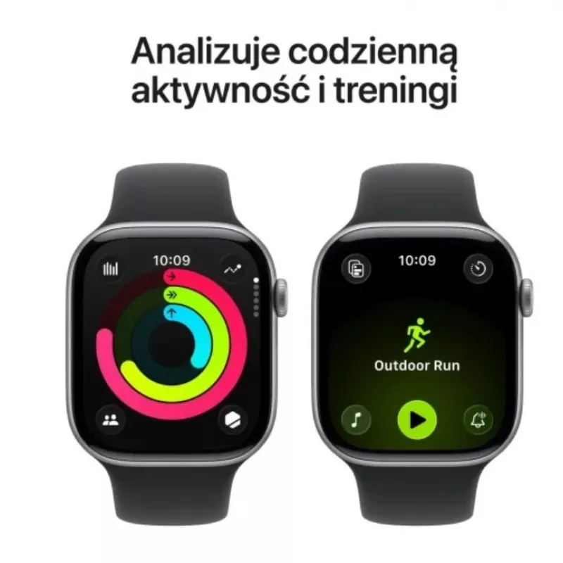 Watch Series 11 GPS+Cellular 46mm Space Grey Aluminium Case with Black Sport Band - M/L