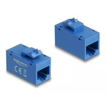 Keystone module DELOCK 90642 — flat RJ-45 insert, blue, 16.2×30×20.5 mm