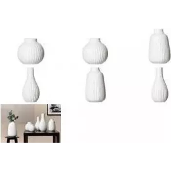 Vase ritzenhoff & breker SANREMO 300 mm white stoneware with ribbed decorative structure