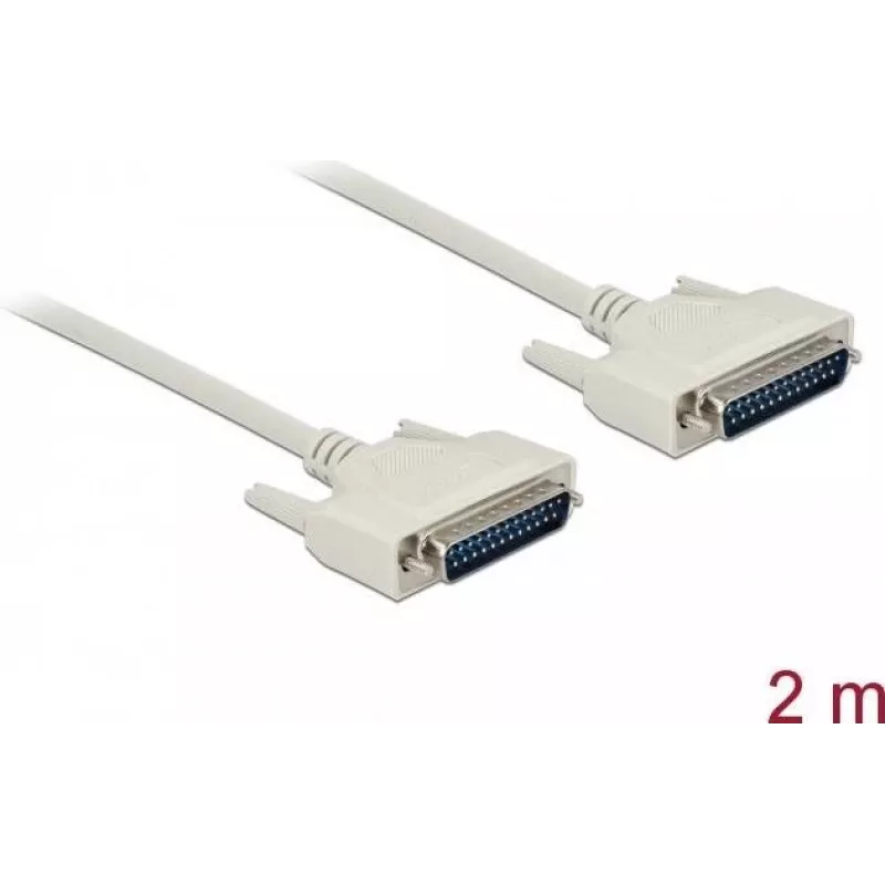 Serial cable DELOCK 84231, D-Sub 25 Pin to D-Sub 25 Pin, beige, 2 m