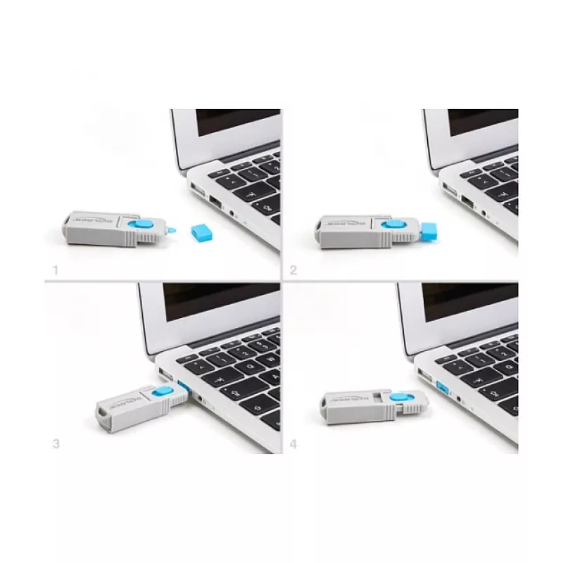 USB Type-A Port Blocker DeLOCK 20947 10 Ports Blue