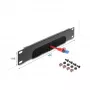 Cable management brush strip DELOCK 10 inch open-bottom 1U metal dark grey