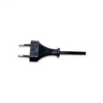 Manhattan Mains Power Cord/Cable, Euro 2-pin (CEE 7/16 Euro 8) plug to C7 Female (figure of eight), 1.8m, 2.5A, Black, Lead, Lifetime Warranty