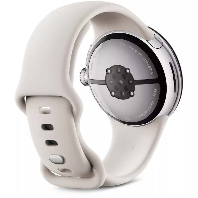 Google Pixel Watch 3 LTE Sport Wristband 41mm, Silver/Porcelain