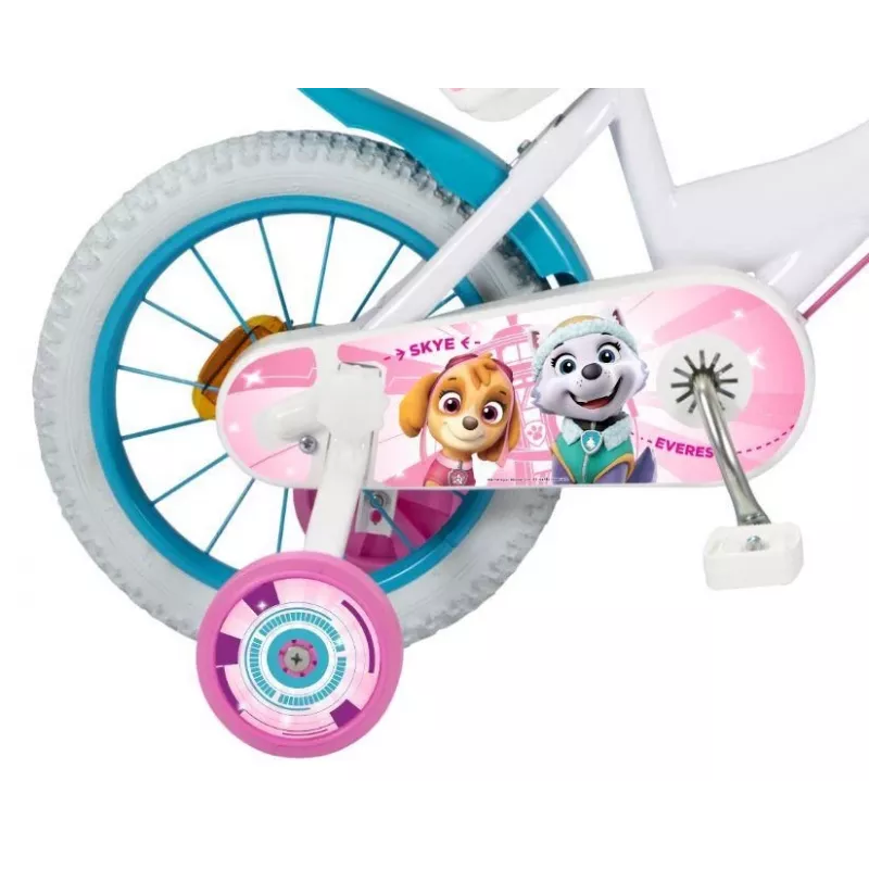 Children's city bike Toimsa PAW PATROL 14 inch steel, inflatable 14 inch wheels, front/rear caliper brakes, basket, doll seat, training wheels